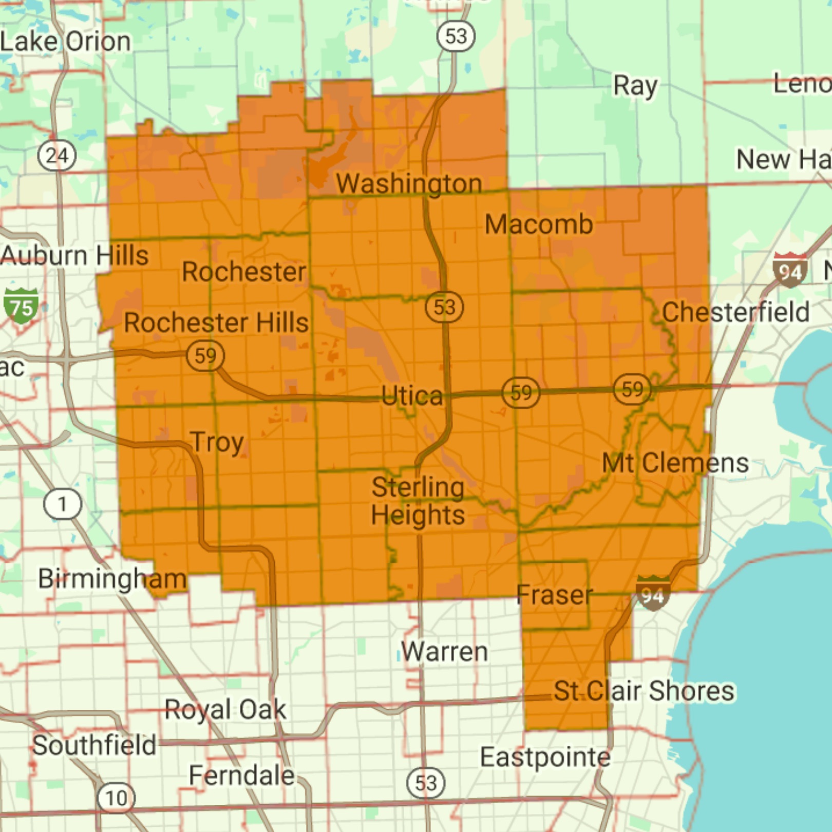 Service Coverage Area